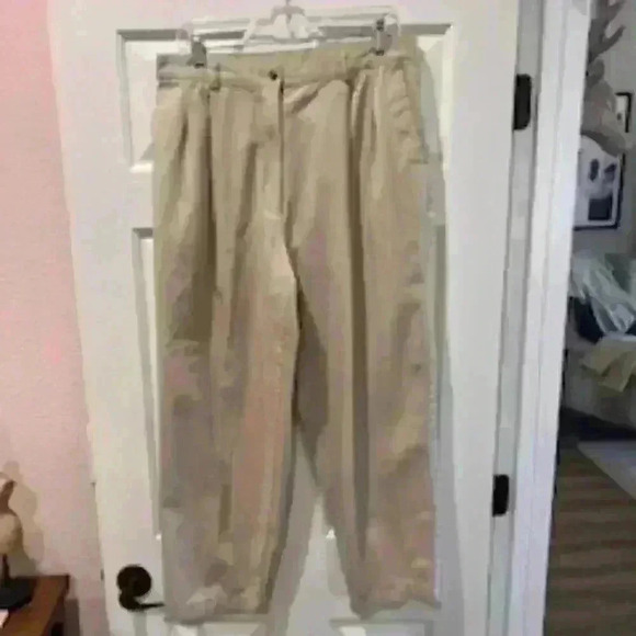 L.L. Bean Pants - LL Bean Khaki Twill Trousers, Size 16P